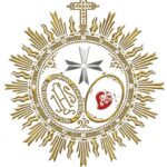 Escudo de la Fervorosa Hermandad y Cofradía de Nazarenos de Nuestro Padre Jesús del Gran Poder, María Santísima del Mayor Dolor y Traspaso y San Juan Evangelista