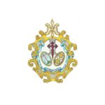 Escudo de la Hermandad y Cofradía de Nazarenos de Nuestro Padre Jesús de la Humildad en Getsemaní, Nuestra Señora del Pilar en su Mayor Dolor y Gloria, y Santiago Apóstol