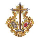 Escudo de la Hermandad de la Santa Cruz de Nuestro Señor Jesucristo y Cofradía de Nazarenos de Nuestro Padre Jesús en la Presentación al Pueblo y Nuestra Señora del Amor y Sacrificio y San José